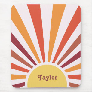Mousepad Nome Personalizado dos Raios Sun Ultrassados Retro