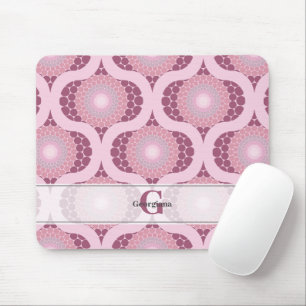 Mousepad Nome Personalizado Dot Rosa Rusky Radiante Retroat