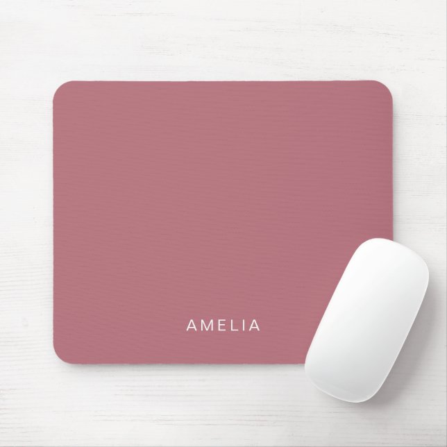 Mousepad Nome Personalizado Dourado Rosa (Com mouse)