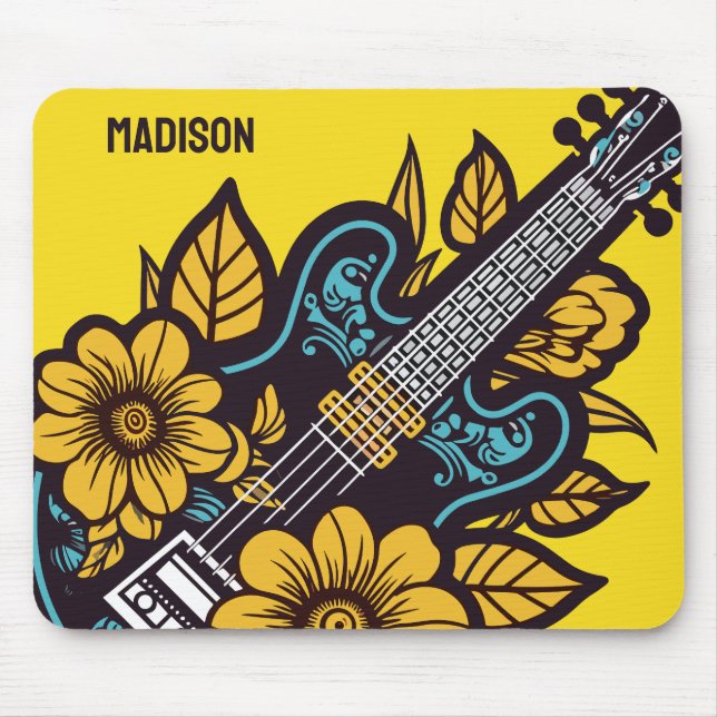 Mousepad Nome Personalizado e Cor Ukulele (Frente)