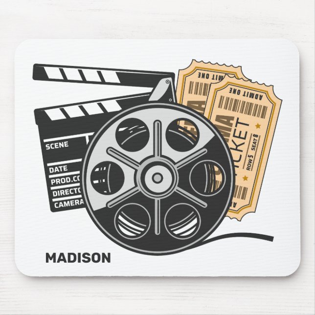 Mousepad Nome personalizado e filme colorido (Frente)