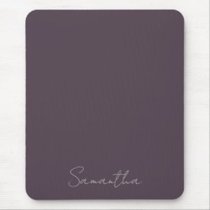 Mousepad Nome Personalizado Elegante Taupe Roxo