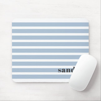 Mousepad Nome Personalizado em Negrito Listras Azul Poeira