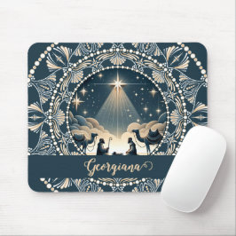 Mousepad Nome personalizado Estrela de Natividade Maravilha