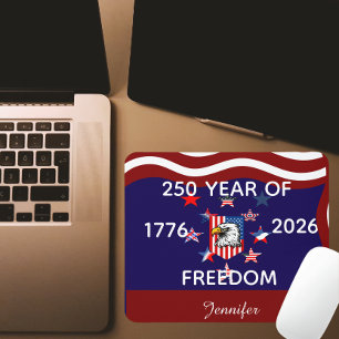 Mousepad Nome Personalizado, Família & Liberdade América 25