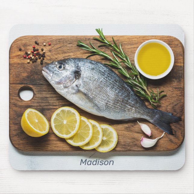 Mousepad Nome personalizado Fish Dorado (Frente)