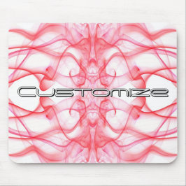 Mousepad Nome Personalizado Fumaça Vermelha Simétrica Branc