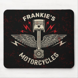 Mousepad NOME Personalizado Garagem do Pistão, Asas, Pistão
