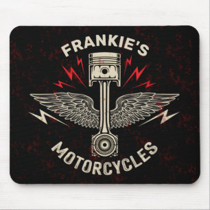 Mousepad NOME Personalizado Garagem do Pistão, Asas, Pistão
