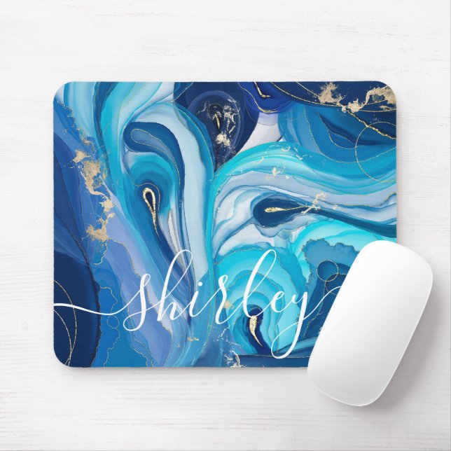Mousepad Nome Personalizado Iridescente do Agato de Corrent (Com mouse)