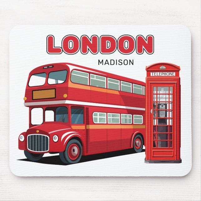 Mousepad Nome Personalizado Londres Inglaterra (Frente)