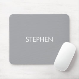 Mousepad Nome personalizado minimalista cinza