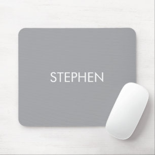 Mousepad Nome personalizado minimalista cinza