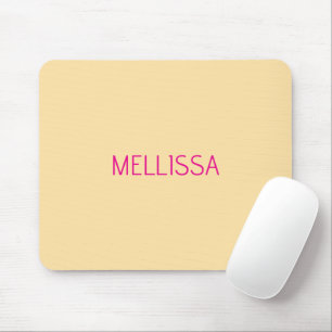 Mousepad Nome personalizado minimalista creme