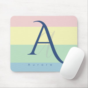Mousepad Nome Personalizado Minimalista Pastel Moderno