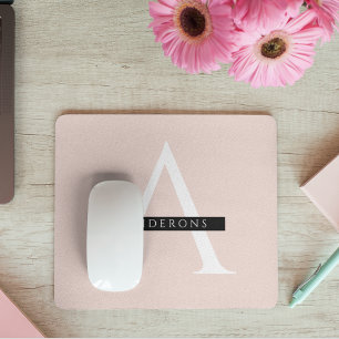 Mousepad Nome personalizado minimalista Pastel Pink