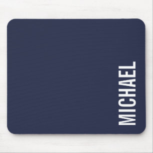 Mousepad Nome Personalizado Mínimo Moderno e marinho Azul