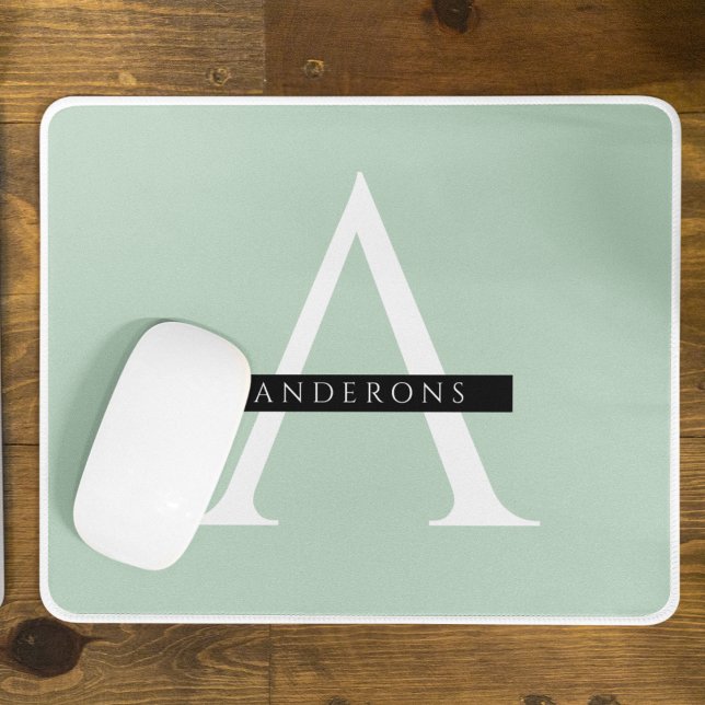 Mousepad Nome Personalizado Mint Pastel Minimalista (Criador carregado)