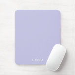 Mousepad Nome Personalizado Misty Lilac -<br><div class="desc">Atualize o seu espaço de trabalho com este elegante e na moda mousepad com um fundo lilac nefasto calmo e o seu nome personalizado em tipografia moderna e limpa. Perfeito para uso doméstico e no escritório, este mousepad personalizado adiciona um toque de elegância e individualidade à sua mesa. Um presente...</div>