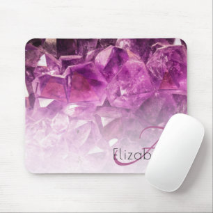 Mousepad Nome Personalizado Monograma de Cristais de Ombre