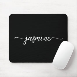 Mousepad Nome Personalizado Monograma Feminino Simples Pret