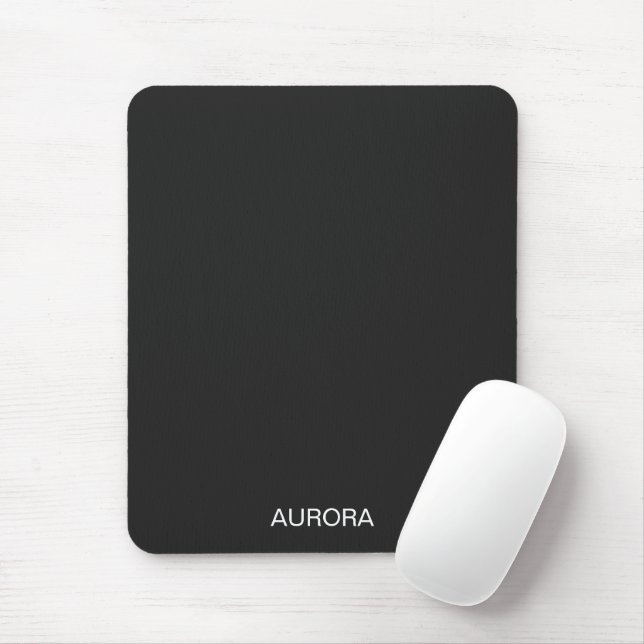 Mousepad Nome Personalizado Negro Elegante - (Com mouse)