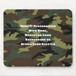 Mousepad Nome Personalizado ou Mascote da Camo Escolar Anti