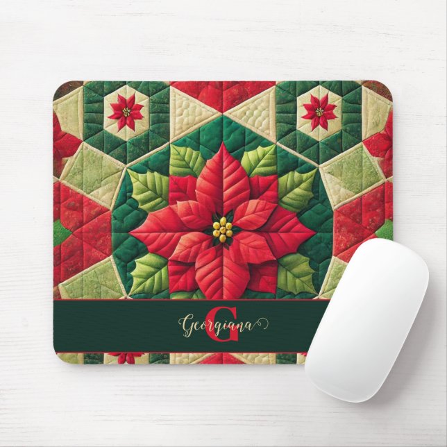 Mousepad Nome Personalizado Patologia Festiva Floral Poinse (Com mouse)