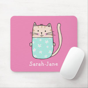Mousepad Nome Personalizado Personalizado de Gato de Cubo R