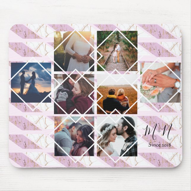 Mousepad Nome Personalizado Personalizado do rosa Gold e do (Frente)