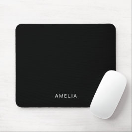 Mousepad Nome Personalizado Preto Simples