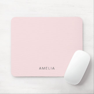 Mousepad Nome Personalizado Rosa Pastel