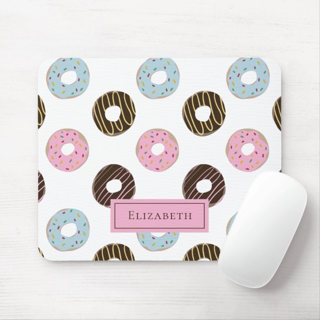 Mousepad Nome Personalizado Rosquinha Cute Texto do Dente D (Com mouse)