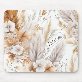 Mousepad Nome Personalizado Rustic Modern Bohemian Wildflow