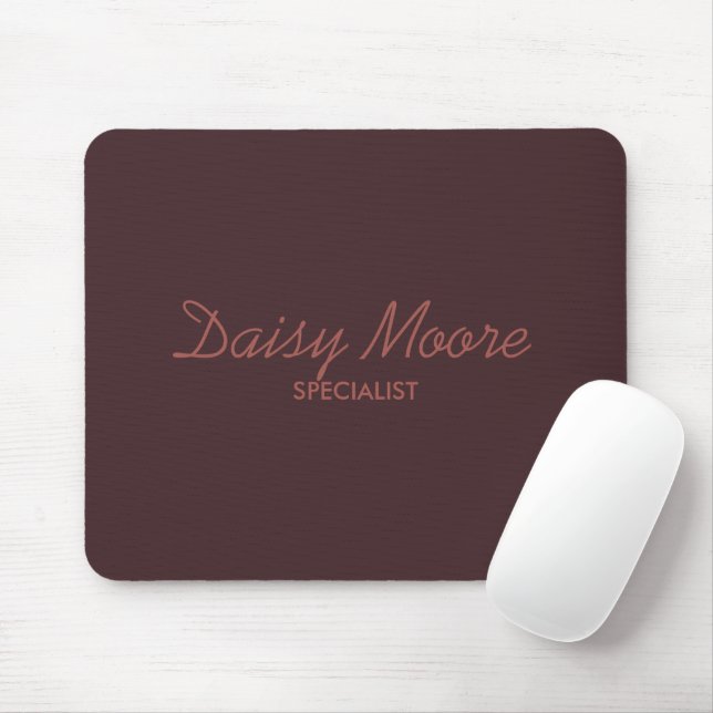 Mousepad Nome personalizado simples e marrom (Com mouse)