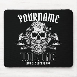 Mousepad NOME Personalizado Viking Nordic Warrior Heritage