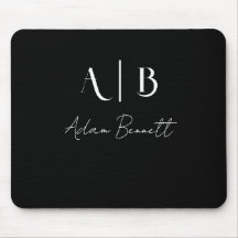 Nome preto das Iniciais do Monograma Personalizado