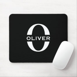 Mousepad Nome Preto E Branco Do Monograma Personalizado