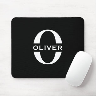 Mousepad Nome Preto E Branco Do Monograma Personalizado