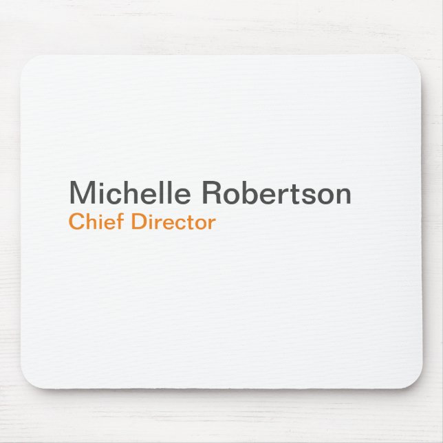 Mousepad Nome Próprio do Adicionar Simples Branco Preto (Frente)