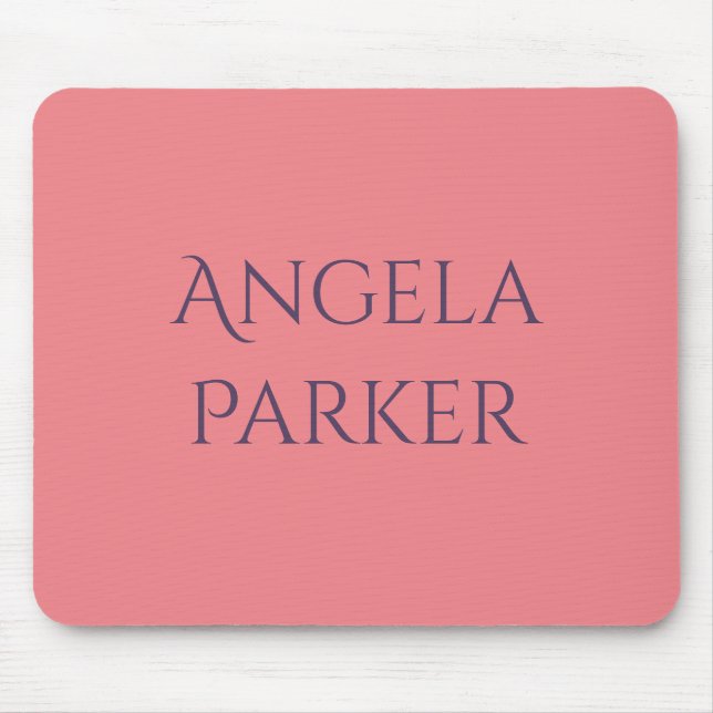 Mousepad Nome Próprio Simples Rosa Profissional Moderno (Frente)