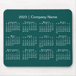 Mousepad Nome Simples da Empresa do Calendário 2023 em Azul