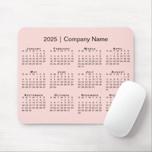 Mousepad Nome Simples da Empresa do Calendário 2025 no Cor-