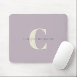 Mousepad Nome Simples do Monograma Na moda em Dusty Lilac<br><div class="desc">Nome Simples do Monograma de Na moda no Suporte do Rato Dusty Lilac</div>