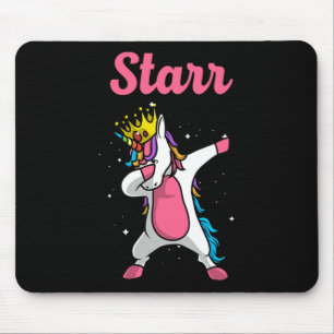 Mousepad Nome Starr Personalizado Aniversário Unicórnio Dab