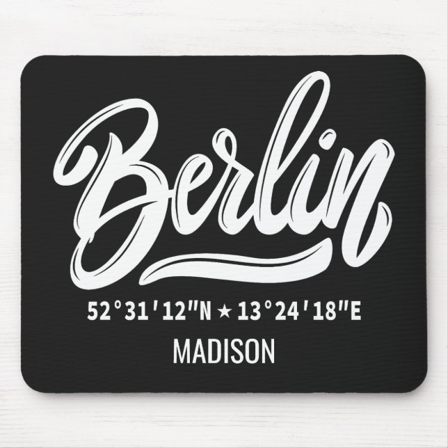 Mousepad Nome / Texto & Cor Personalizados Coordenadas de B (Frente)