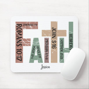Mousepad Nome Tipografia dos versos de Bíblias coloridas