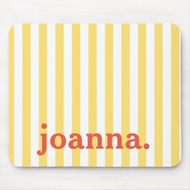 Mousepad Nome / Vintage Classic Yellow & White Strips (Frente)