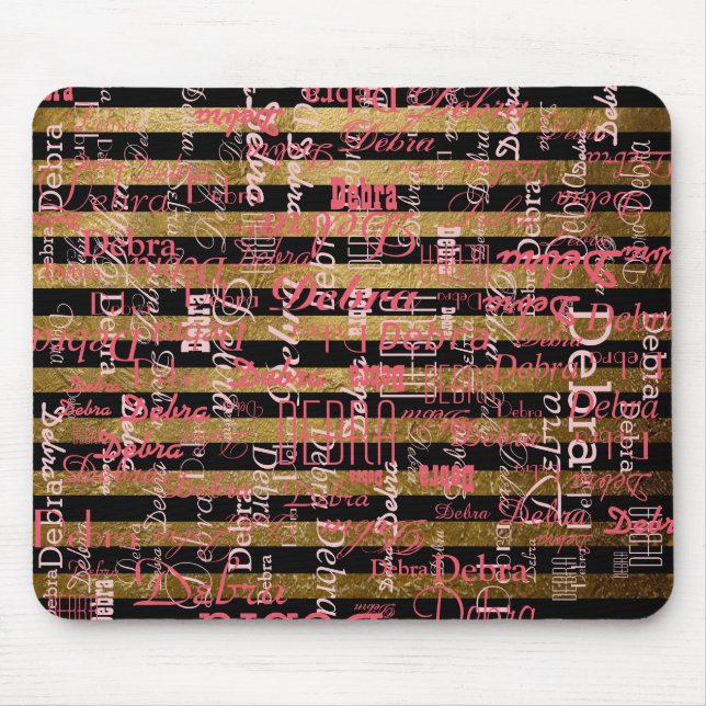 Mousepad nomes cor-de-rosa personalizados distribuídos (Frente)