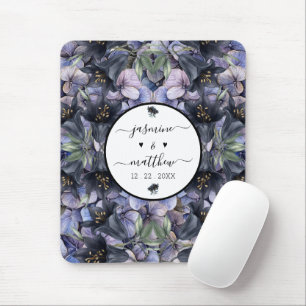 Mousepad Nomes de Casal Clássicos Florais Pretos e Mal-humo